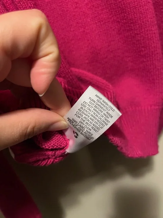 Pink Rose Fuchsia Puff-Sleeve Crewneck Sweater - Picture 7 of 7